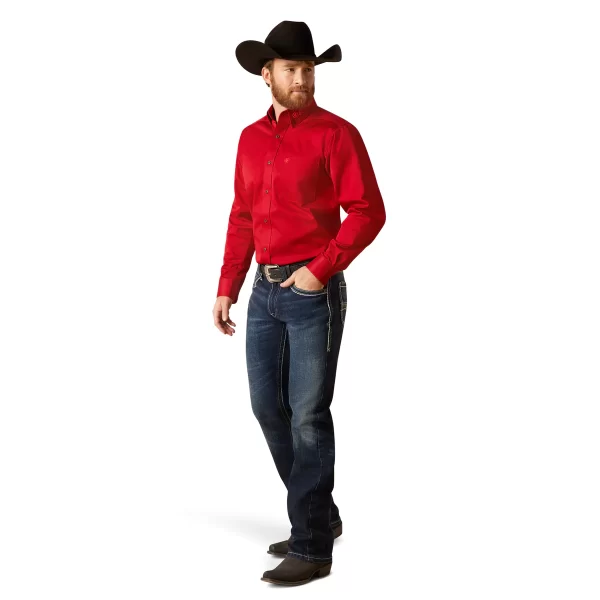 Camisa Ariat Team Logo Twill Cranberry Corte Fitted 10047224