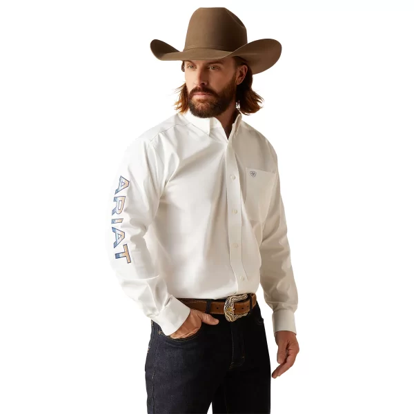 Camisa Ariat Team Logo Twill Blanco Corte Clásico