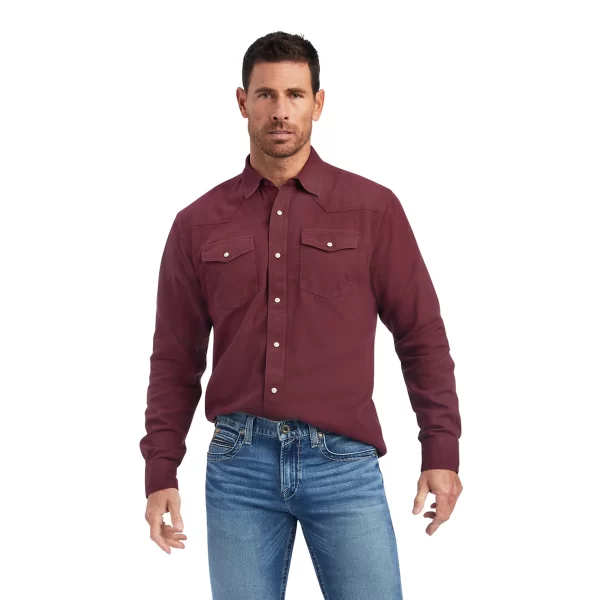 Camisa Ariat Jurlington Tinto Corte Retro Botón A Presión