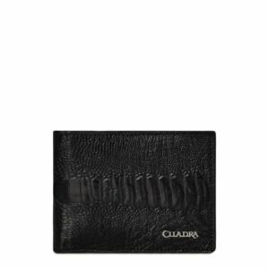 Cartera Cuadra Original Piel Pata De Avestruz B2910pa Negro