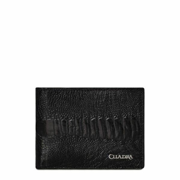 Cartera Cuadra Original Piel Pata De Avestruz B2910pa Negro