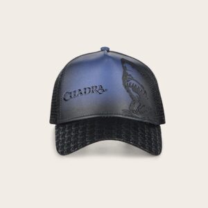 Gorra en piel genuina con diseño de tiburón goc06sh_azul