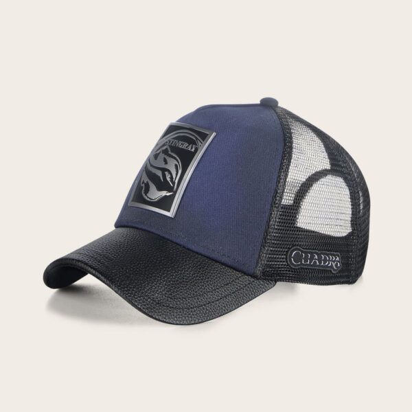Gorra Cuadra Original piel parche metálico mantarraya azul para hombre - Imagen 2