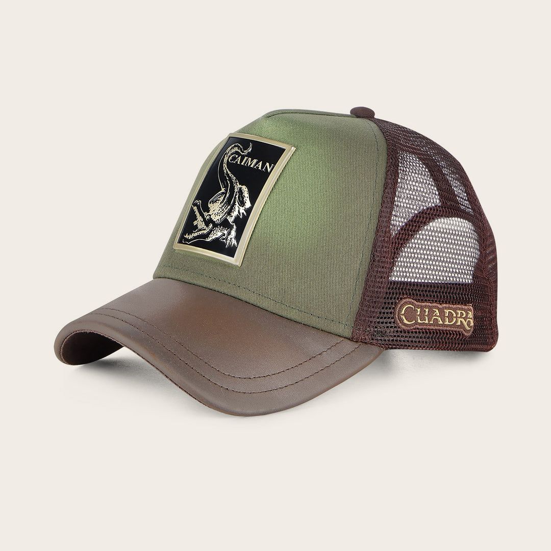 gorra cuadra caiman piel goc07ca_verde