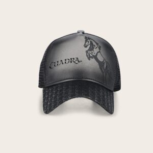 Gorra en piel genuina con diseño de caballo goc06ho_negro