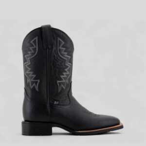 Bota Justin Boots Vaquera 5619 Marshall Rodeo Negro Hombre