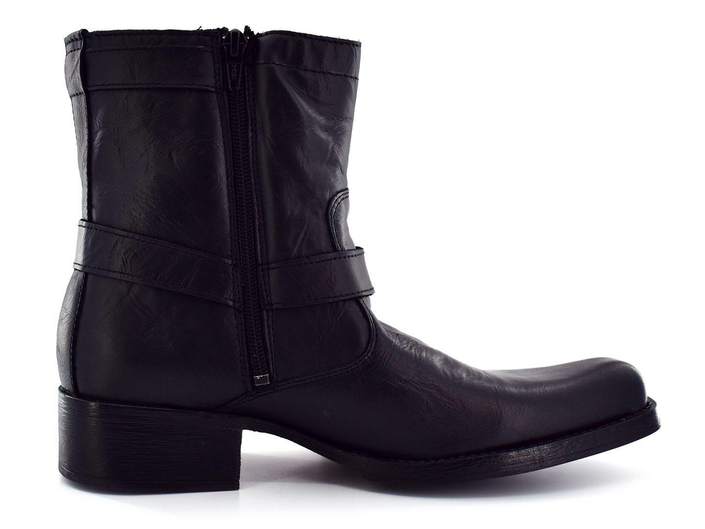 Bota In Moda Vaquera Con Cierre Casual 1291 Piel Genuina