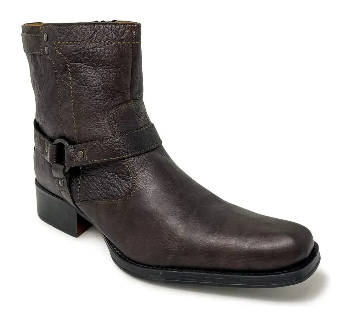 Bota In Moda Vaquera Con Cierre Casual 1291 Piel Genuina