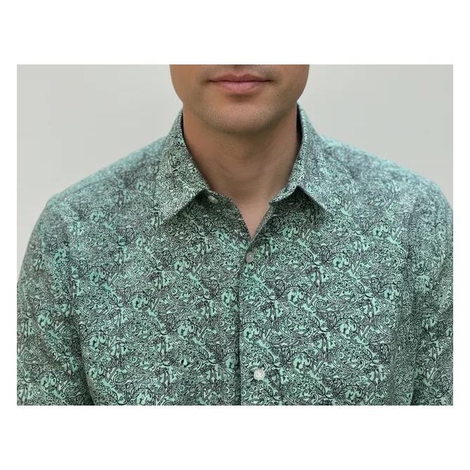 Camisa Cactus Vaquera Para Caballero Western Manga Larga