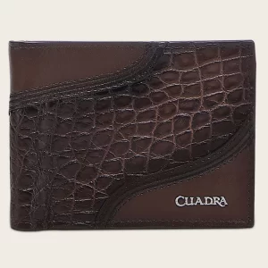 Cartera Cuadra Original Piel Genuina Alligator moka BC041AL