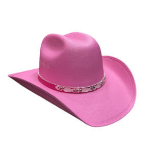 Sombrero vaquero de lona para niñas y bebés rosa barbie